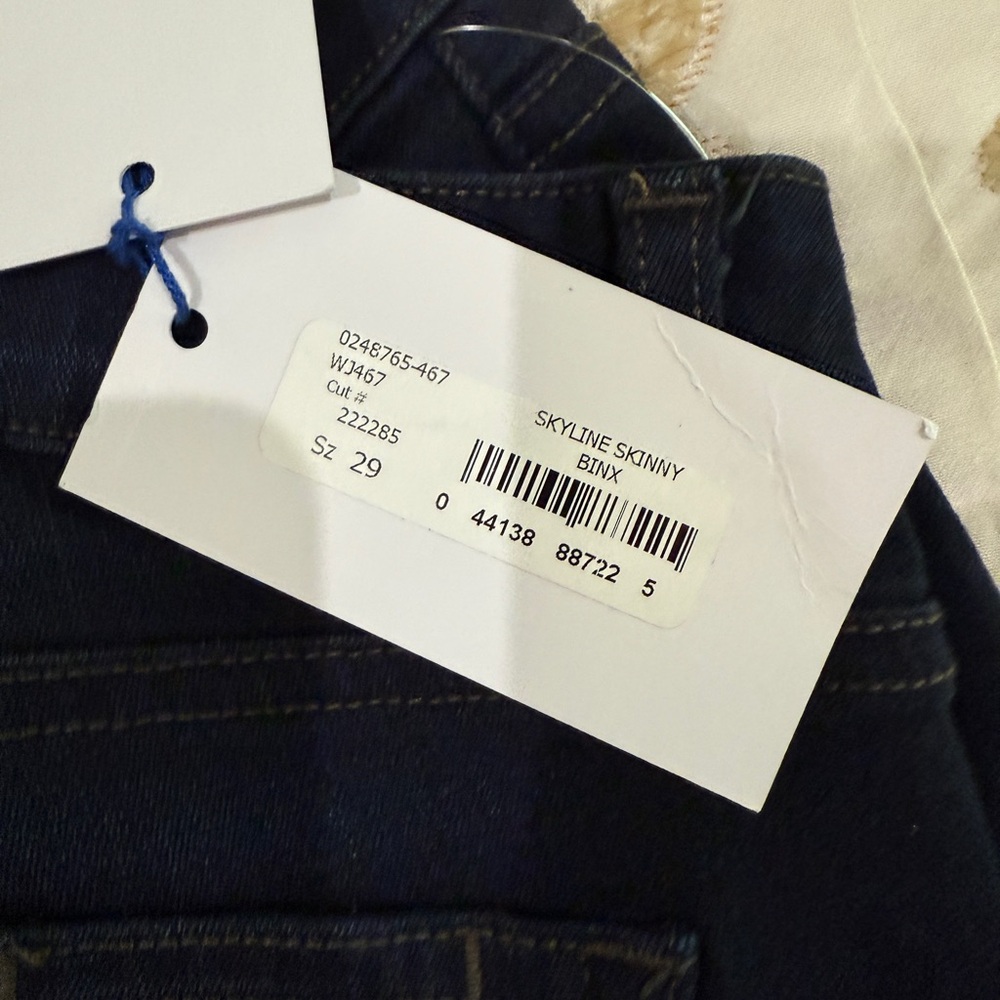 PAIGE Skyline Skinny Jeans in Dark Blue